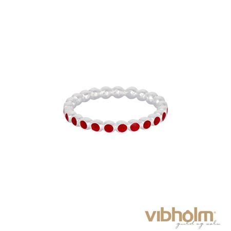 Pernille Corydon - pixel red ring - sølv r-607-s